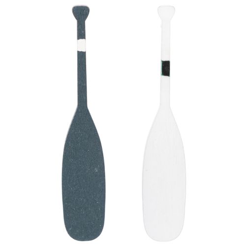 Miniatur-Paddel aus Holz 8 cm Blau und Weiß 18 Stück für maritime Dekoration
