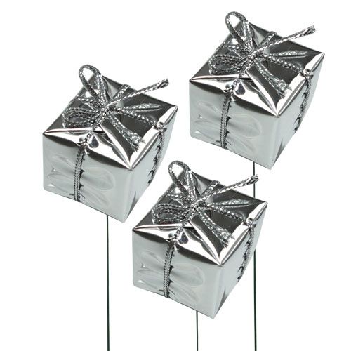 Päckchen am Draht Silber 2,5cm 60St | Floristik24.at