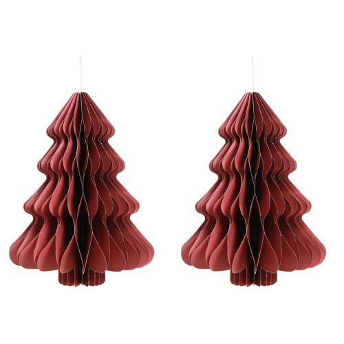 Artikel Papier Weihnachtsbaum zum Hängen Bordeaux H40cm 2St