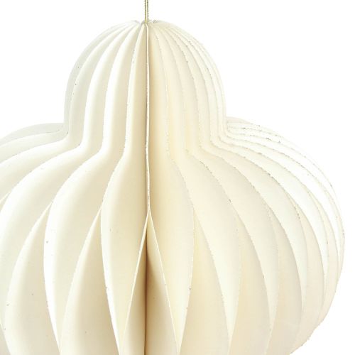 Artikel Papier Weihnachtsschmuck Weiß Silber Ornament H40cm 2St