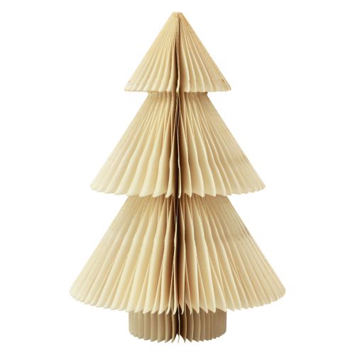 Papier Weihnachtsbaum Papier Tannenbaum Creme Gold H30cm