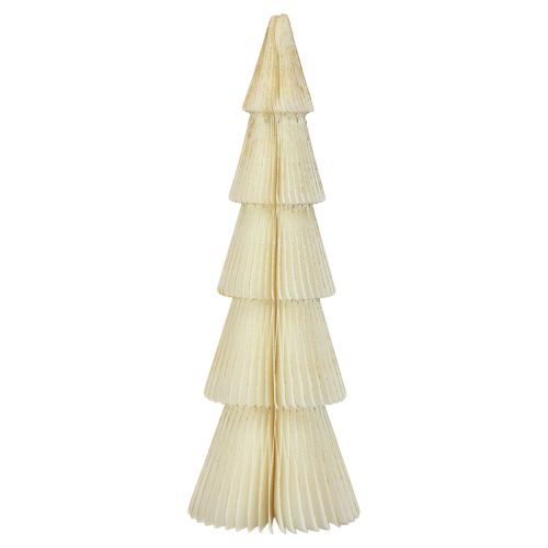 Floristik24 Papier Weihnachtsbaum Papier Tannenbaum Weiß, Gold H60cm