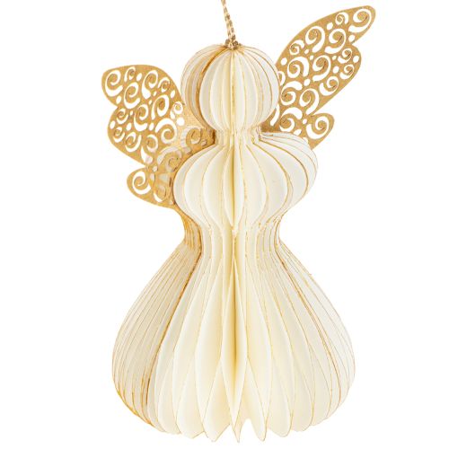 Artikel Papierengel Baumschmuck Engel Anhänger Weiß Gold 12cm 4 St