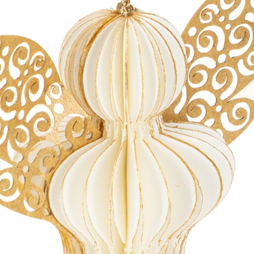 Artikel Papierengel Baumschmuck Engel Anhänger Weiß Gold 12cm 4 St