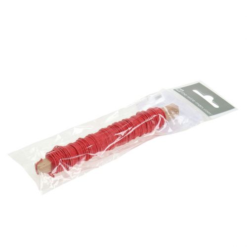 Artikel Papierkordel Draht umwickelt Ø0,8mm 22m Rot