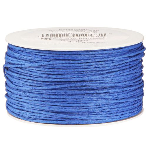 Floristik24 Papierkordel Draht umwickelt Ø2mm 100m Blau