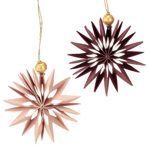 Papiersterne Bordeaux Rosa Sterne zum Aufhängen Ø10cm 4 St