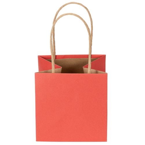 Geschenktüte aus Papier, 12 cm, Rot mit goldenem Schleifen-Motiv, 8 Stück | Floristik24.at