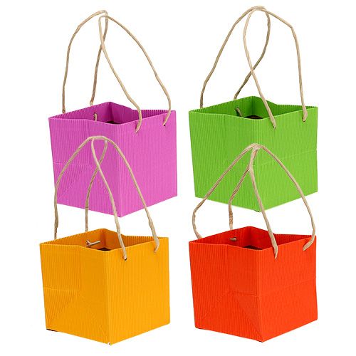 Papiertasche 10,5x10,5x10,5cm sort. 8St