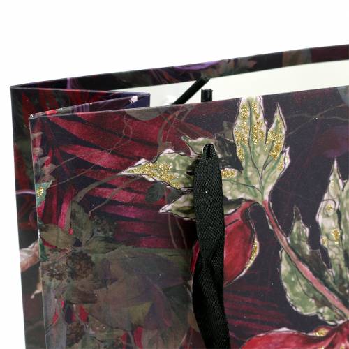 Floristik24 Geschenktasche Blumen Gold 18cm x 8cm H24cm