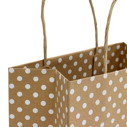 Floristik24 Papiertasche Punkte 20cm x25cm Natur 6St