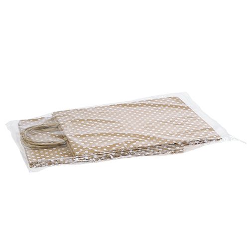 Floristik24 Papiertasche Punkte 20cm x25cm Natur 6St