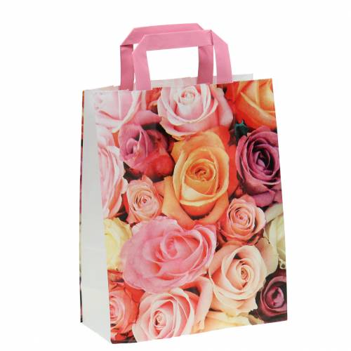 Floristik24 Papiertasche Rose 22cm x 10cm x 28cm 25St