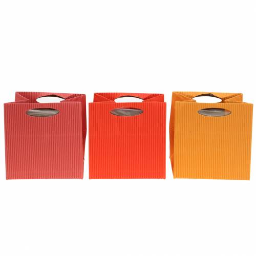 Floristik24 Papiertasche Blumentopf Übertopf Mix Orange 10,5cm 12St