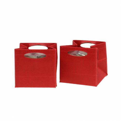 Floristik24 Papiertasche Blumentopf Übertopf Rot 10,5cm 12St