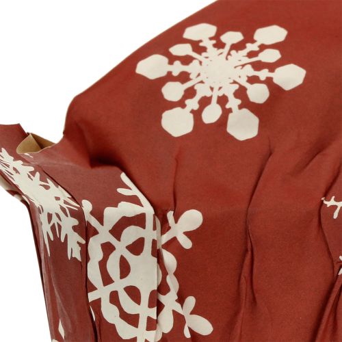 Floristik24 Übertöpfe aus Papier mit Schneeflocken Rot, Weiß Ø7cm 12St