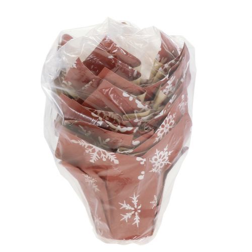 Floristik24 Papiertopf mit Schneeflocken Rot-Weiß Ø6cm 12St