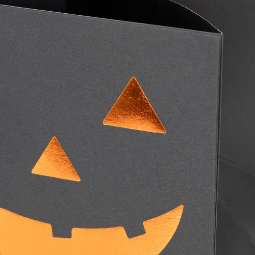 Papiertüte Schwarz mit Kürbisgesicht 10,5cm 6 Stück Halloween-Dekoration | Floristik24.at