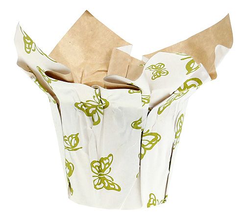 Floristik24 Papiertopf Ø12cm H9cm mit Muster 8St