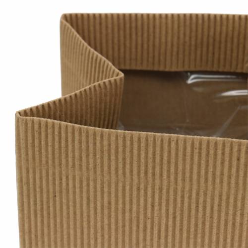 Floristik24 Papiertasche Blumentopf Übertopf Natur 10,5cm 6St