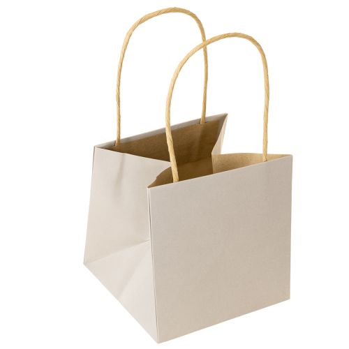 Artikel Papiertüten mit Stern und Henkel Grau Sortiert 12×12×12cm 9St