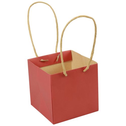 Artikel Papiertüten Rot mit Henkel Geschenktüten 10,5×10,5cm 8St