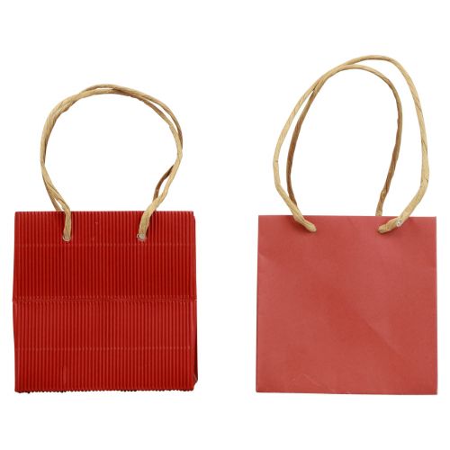Artikel Papiertüten Rot mit Henkel Geschenktüten 10,5×10,5cm 8 St