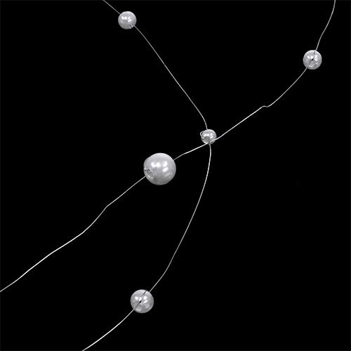 Floristik24 Perlendraht Weiß 25m