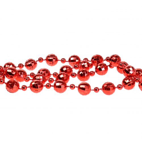 rot und gold Perlenkette mit Herzen 2,7m Weihnachtsdeko Christbaumschmuck