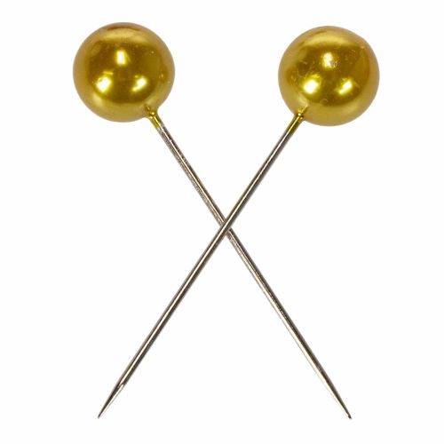 Perlkopfnadeln Kunststoff Gold Ø20mm Länge 90mm für Floristik | Floristik24.at