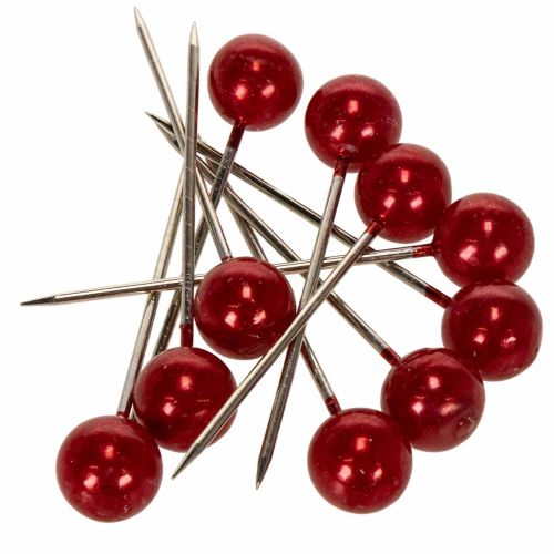 Perlkopfnadeln Rot Ø15 mm 75 mm Kunststoff Metall Dekoration bestellen | Floristik24.at