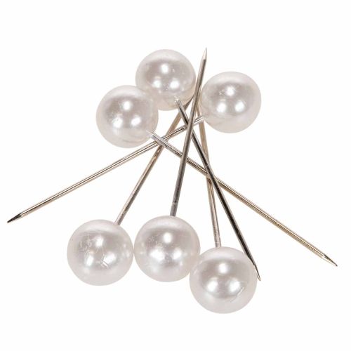 Perlkopfnadeln Weiß Kunststoff Ø20mm 90mm Dekoration bestellen | Floristik24.at