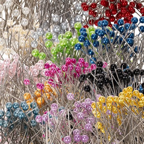 Perlkopf Stecknadeln Metall Ø6mm 65mm bunt für Dekoration und Floristik