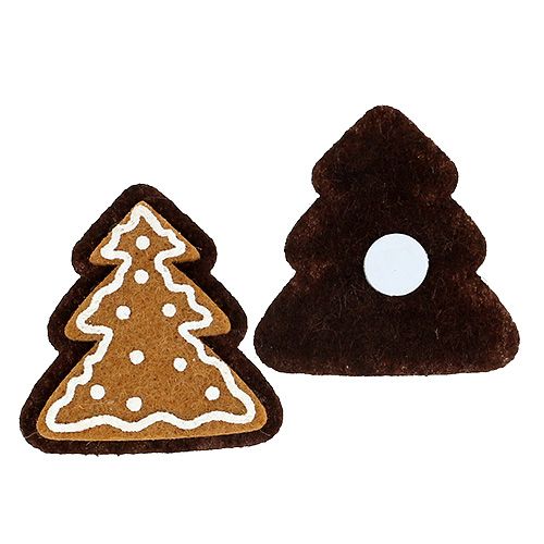 Floristik24 Filz-Sticker Pfefferkuchen Tanne 4,5cm 12St