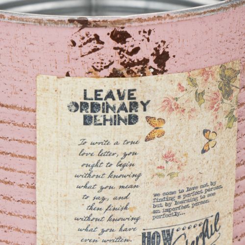 Artikel Pflanzdose Altrosa Deko-Dose Metall Vintage Ø15,5cm H15cm