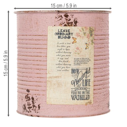 Artikel Pflanzdose Altrosa Deko-Dose Metall Vintage Ø15,5cm H15cm