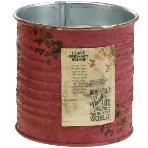 Floristik24 Pflanzdose Deko-Dose rund Lila Metall Vintage-Deko Ø8cm H7,5cm