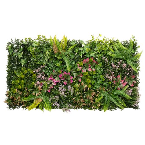 Künstliche Pflanzenwand 100 x 55 cm aus Kunststoff, Grün mit Bunten Akzenten für Innenräume bestellen | Floristik24.at