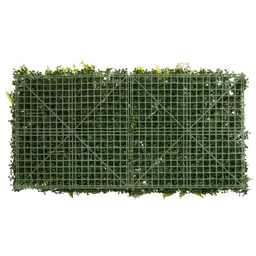 Künstliche Pflanzenwand 100 x 55 cm aus Kunststoff, Grün mit Bunten Akzenten für Innenräume | Floristik24.at