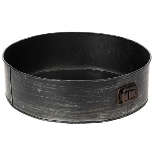 Pflanzschale aus Metall in Springform-Optik schwarz Ø24cm H7,5cm bestellen | Floristik24.at
