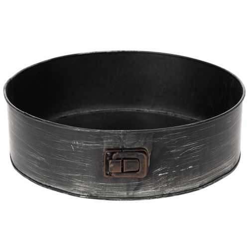 Pflanzschale aus Metall in Springform-Optik schwarz Ø24cm H7,5cm | Floristik24.at