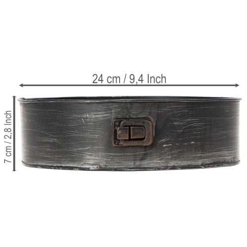 Pflanzschale aus Metall in Springform-Optik schwarz Ø24cm H7,5cm | Floristik24.at