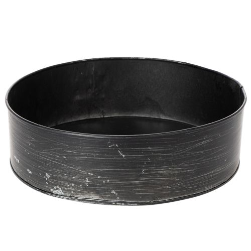 Pflanzschale aus Metall in Springform-Optik schwarz Ø24cm H7,5cm | Floristik24.at