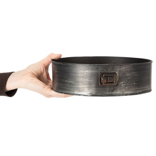 Pflanzschale aus Metall in Springform-Optik schwarz Ø24cm H7,5cm | Floristik24.at