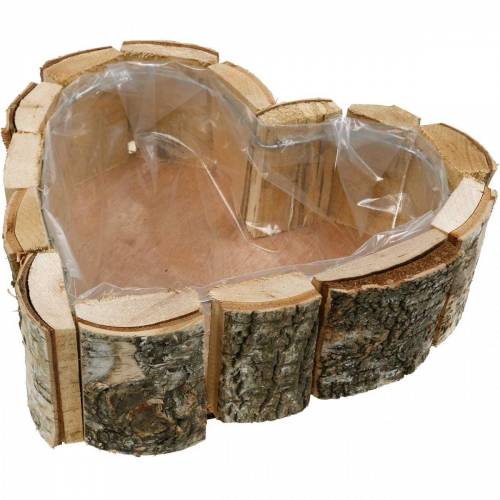 Floristik24 Pflanzgefäß, Holzschale Herzform, Pflanzkasten aus Birkenholz, Herzschale 27×28cm