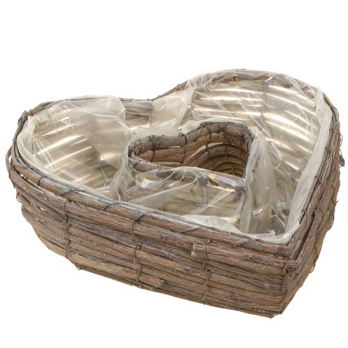 Artikel Pflanzherz Pflanzschale Herz Natur Grau 30/40cm Set 2St