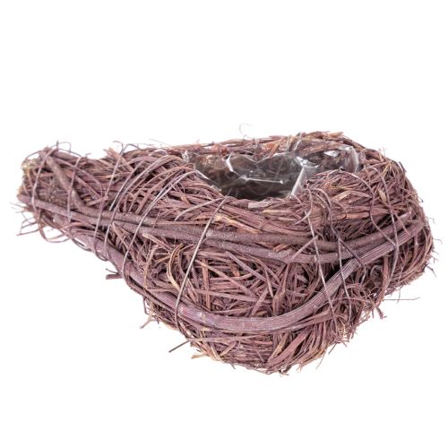 Herzform Schale aus Zweigen mit Folieneinsatz 14x12x4cm 2er-Set | Floristik24.at