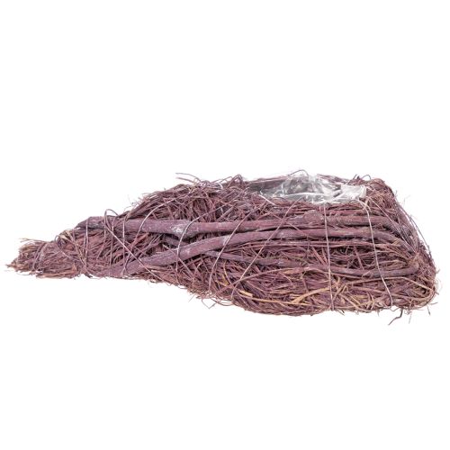 Pflanzherz aus Rebenmaterial mit Kunststofffolie 24 cm in Lila | Floristik24.at