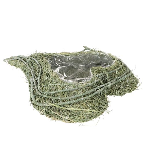 Herzschale aus Naturgras mit Folie zum Bepflanzen 38cm grün | Floristik24.at
