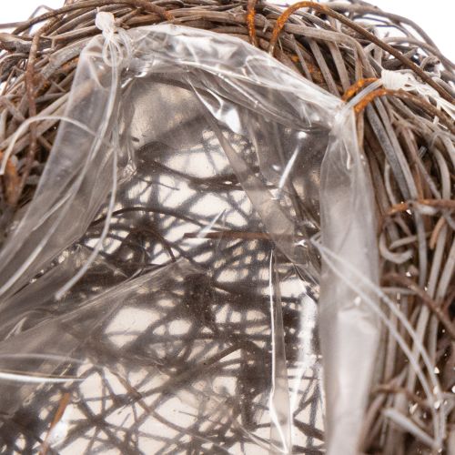 Pflanzgefäß Herz aus Rebenzweigen mit Folie 20 cm Braun 2er-Set | Floristik24.at